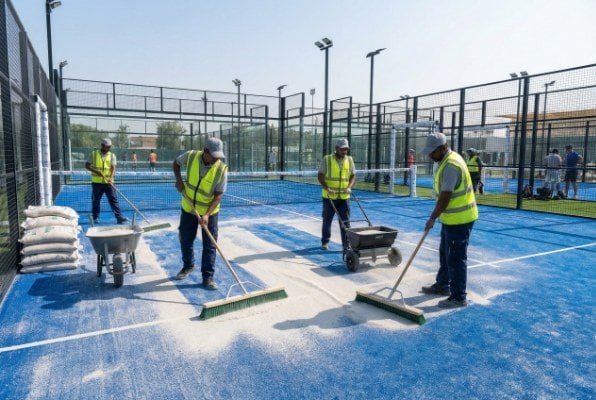 Comparison of sand grain sizes and artificial turf types