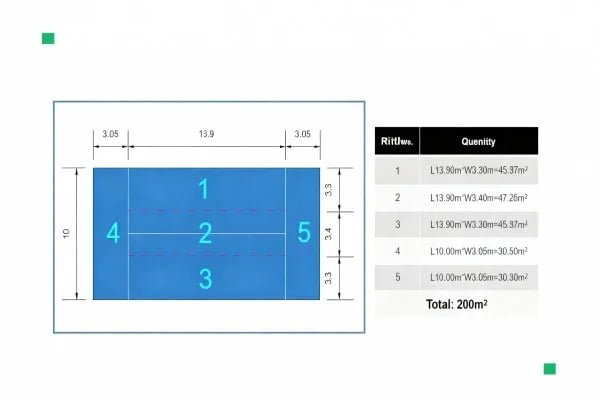 Diagram of Padel court dimensions