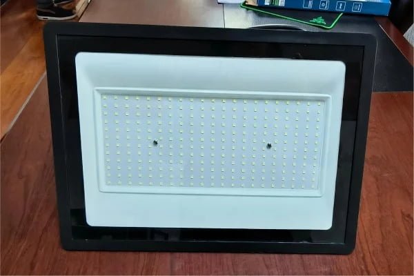 LED floodlights on padel court posts