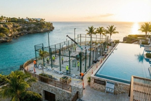 coastal padel court outdoor installation