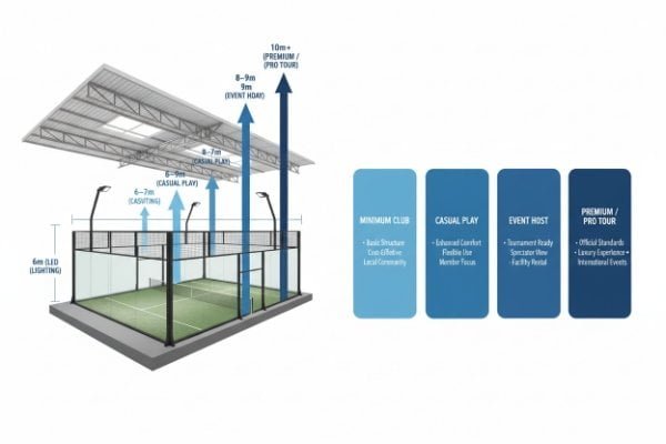 padel court ceiling height rules