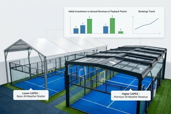 padel court investment roi chart
