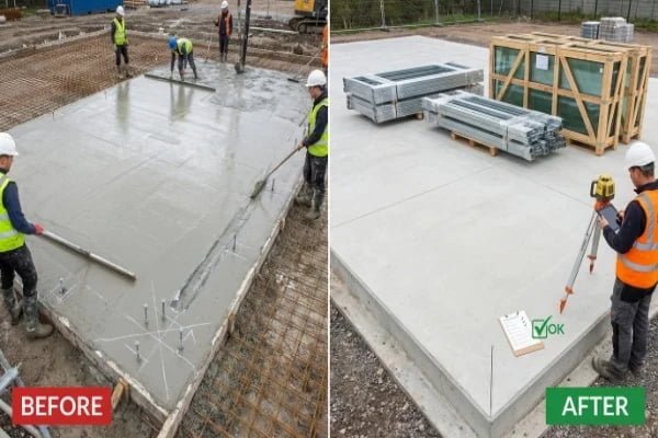 concrete foundation curing process for sports court