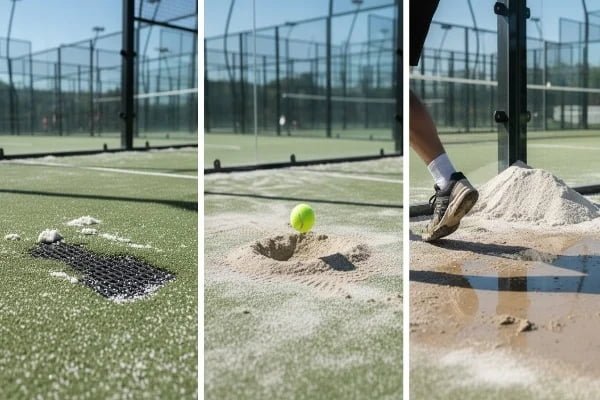 signs of worn silica sand padel