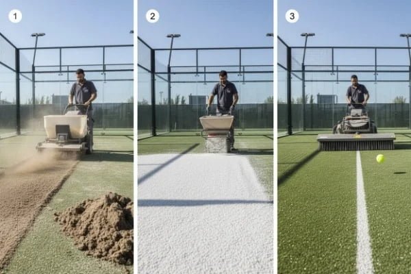 step by step padel sand renovation