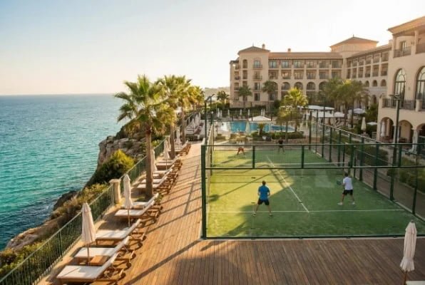 young people playing social padel match