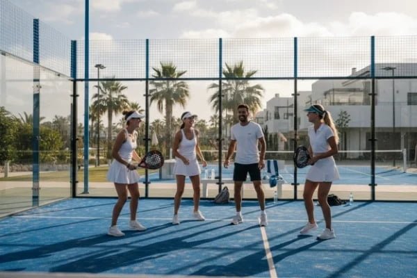 people playing padel tennis socially