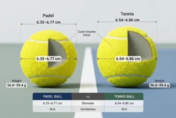 Are Padel Balls Smaller Than Tennis Balls?
