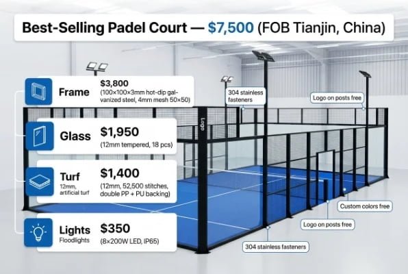 high quality bestselling padel court