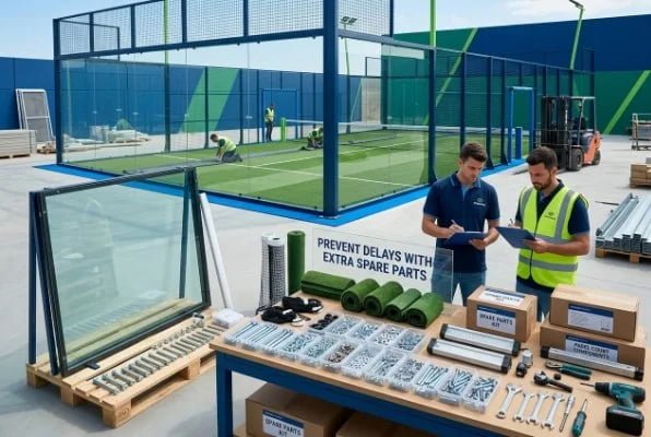 Complete padel court package with turf glass and accessories