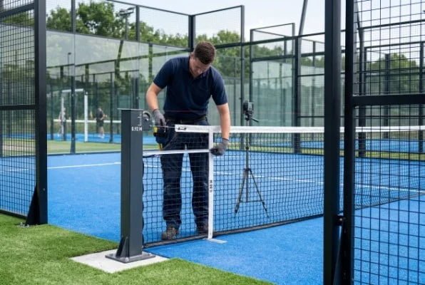 installing padel court net and posts