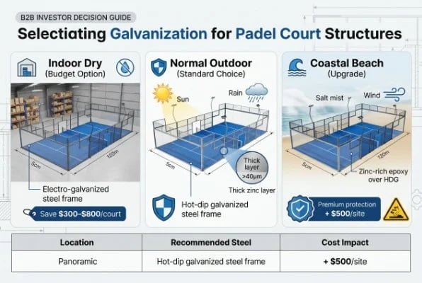 how investors choose proper galvanization for padel courts