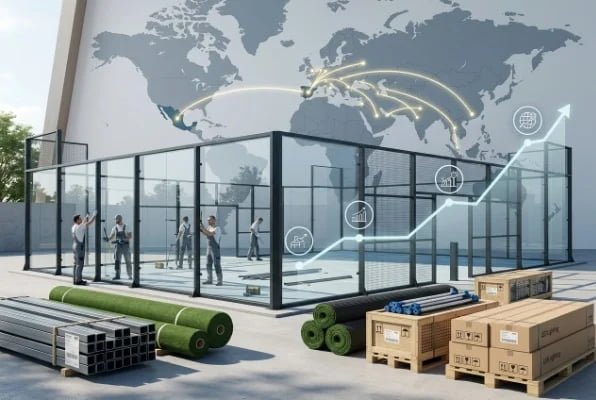 Padel popularity timeline and court construction