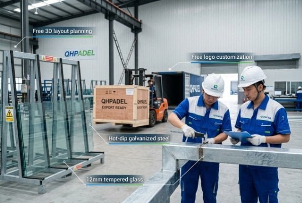 qhpadel factory high quality padel court manufacturing