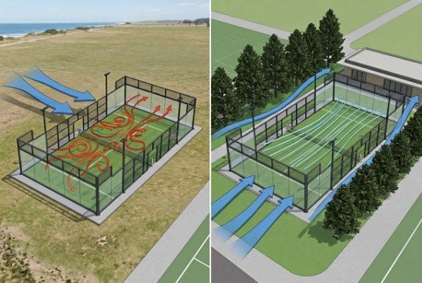 padel court location and orientation
