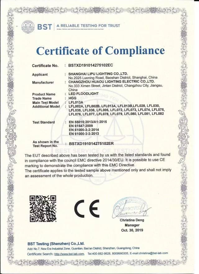 LED Lights CE Certificate