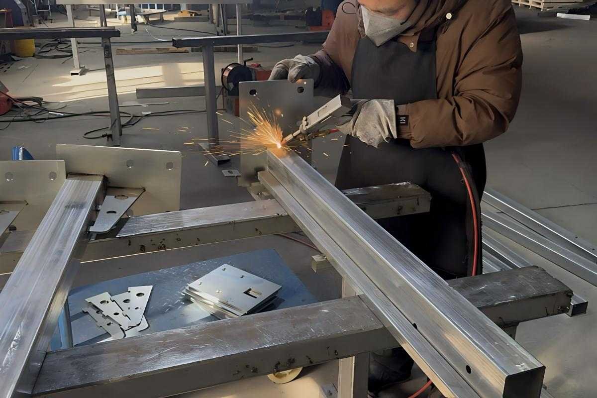 Steel frame welding workshop