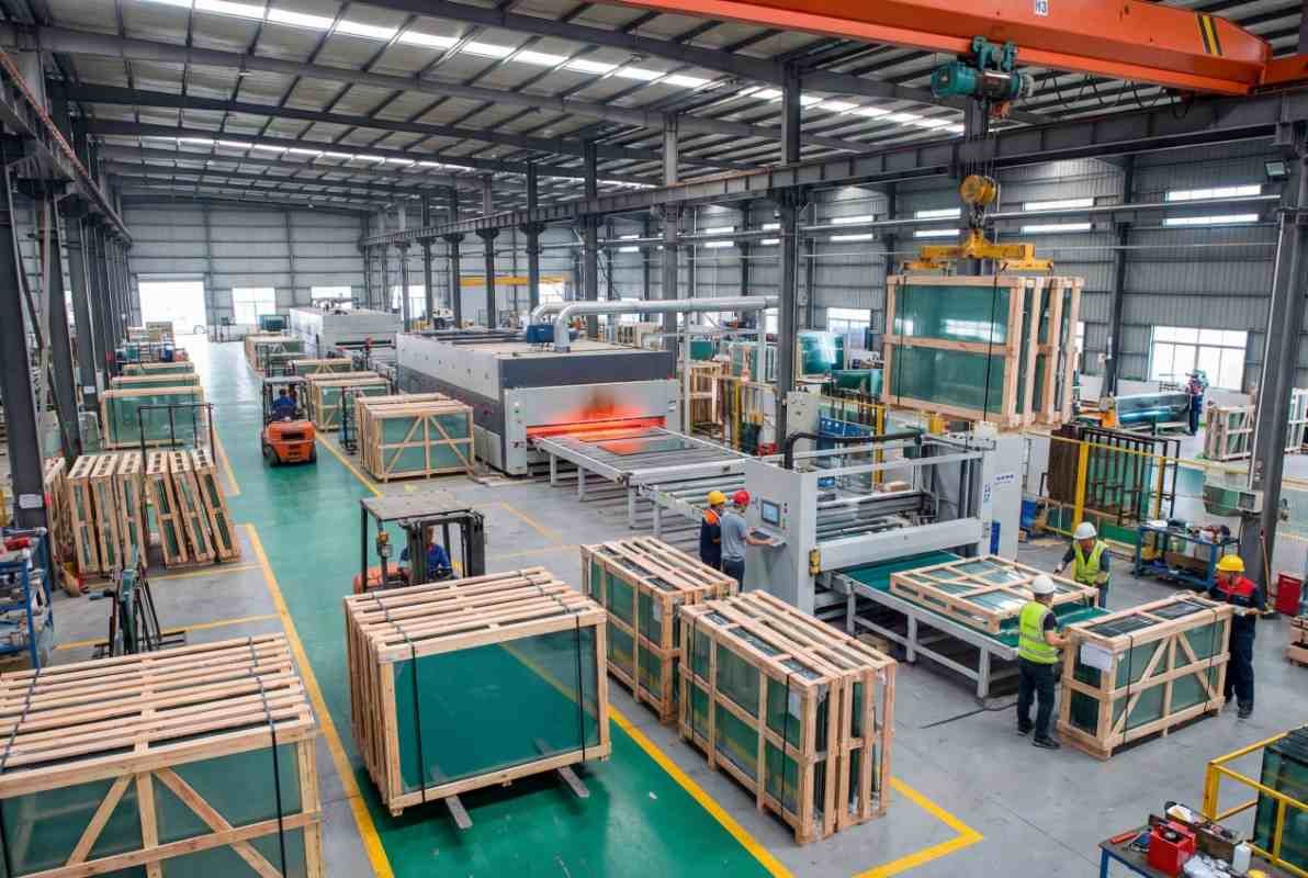 Tempered glass processing workshop