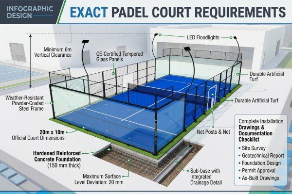 Standard padel court requirements and foundation checklist