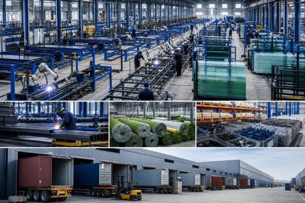 Manufacturing scale of a padel court supplier in China