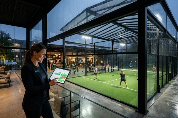 Padel club financial ROI calculation concept