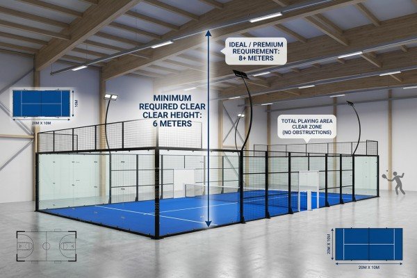 What are the exact padel court requirements?