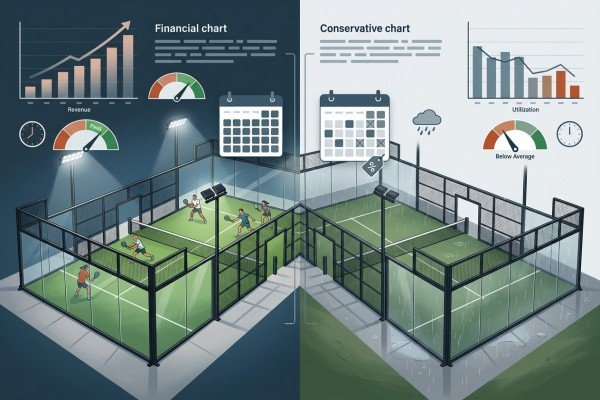 common mistakes calculating padel court annual revenue