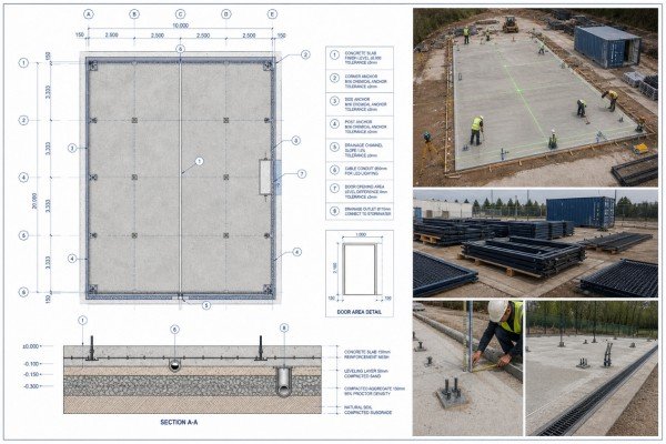 Foundation execution diagram of a padel court