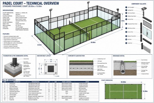 Where Can I Find a Diagram of a Padel Court?