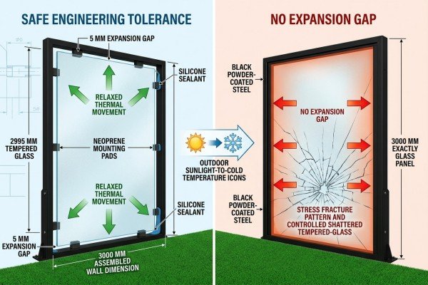 safety risks of standard glass height for a padel court without tolerance