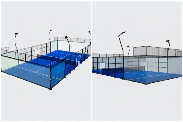 Comparing half panoramic and ultra panoramic padel courts