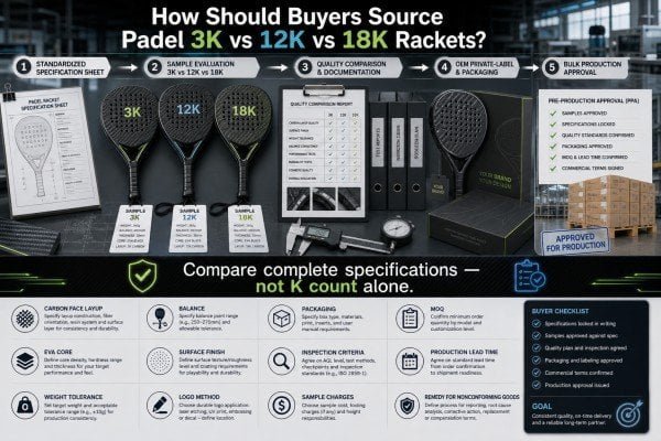 Private-label sourcing checklist for carbon padel rackets