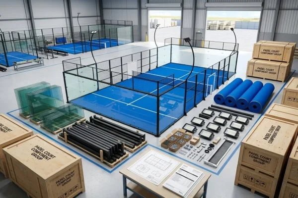 Complete padel court package and component coordination