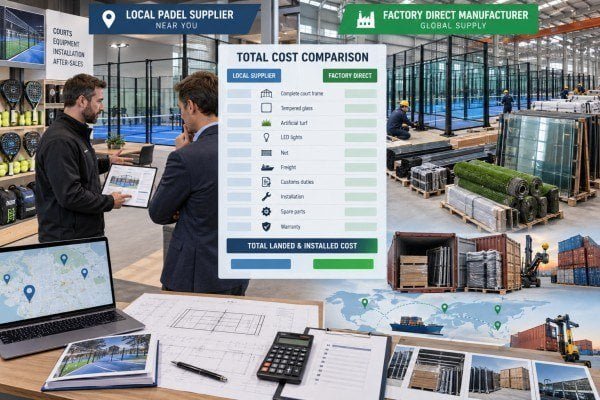 Comparing local and factory-direct padel court equipment
