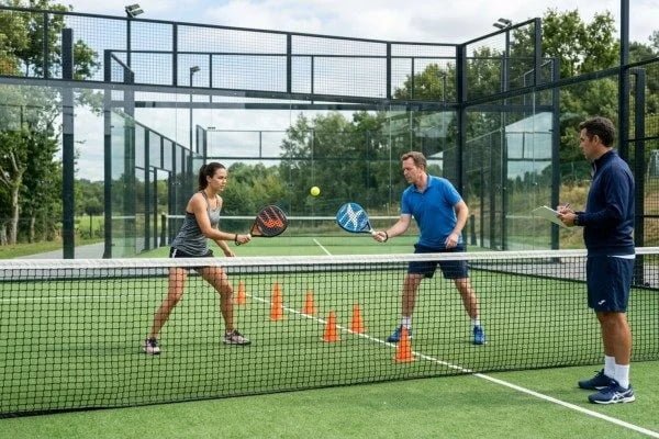 Controlled beginner padel rally drill