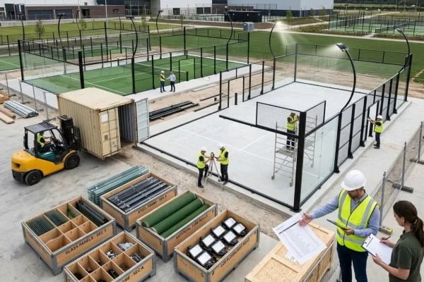 Padel court delivery and installation coordination