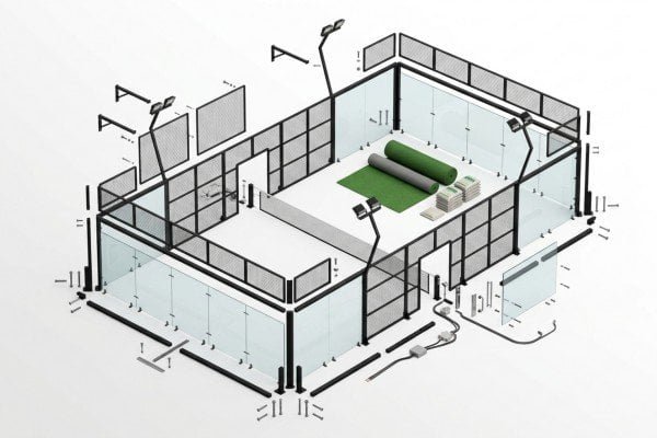 Components required for an operational padel court