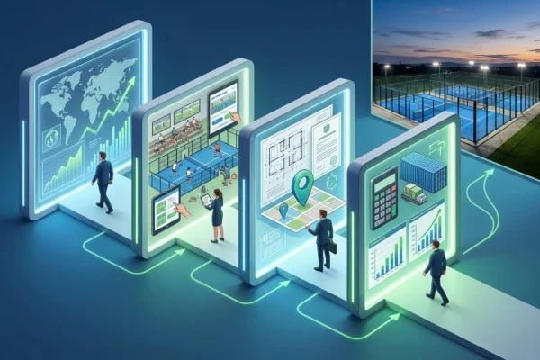 Four-stage screening process for padel investment markets