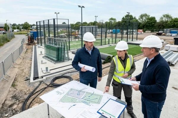 Checking site permits and construction feasibility for a padel project