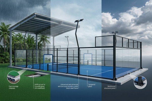 Weather resistant padel courts for tropical climates