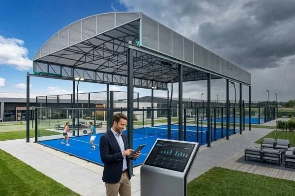 Evaluating padel court utilization with an electric retractable roof