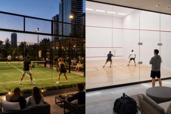 Comparing users of padel and squash courts