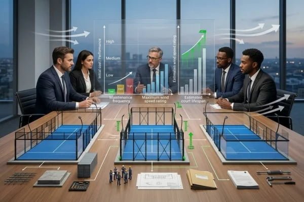 Comparing padel court reinforcement and total project cost