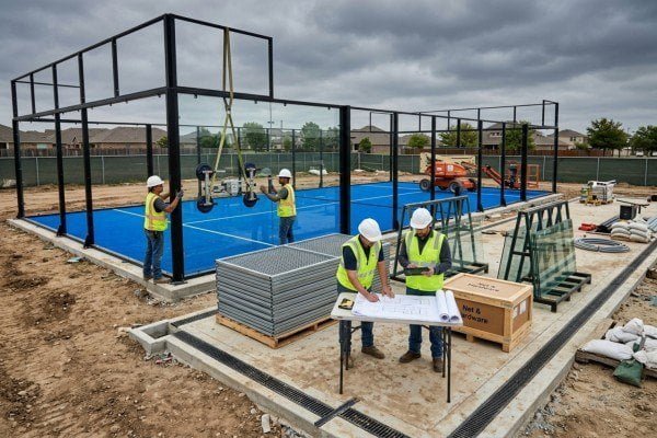 US padel court permitting, foundation, and installation risks