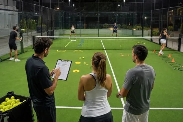 Five-stage beginner padel drill progression
