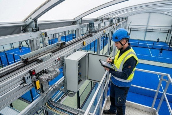 Lifecycle costs of an electric retractable padel court roof