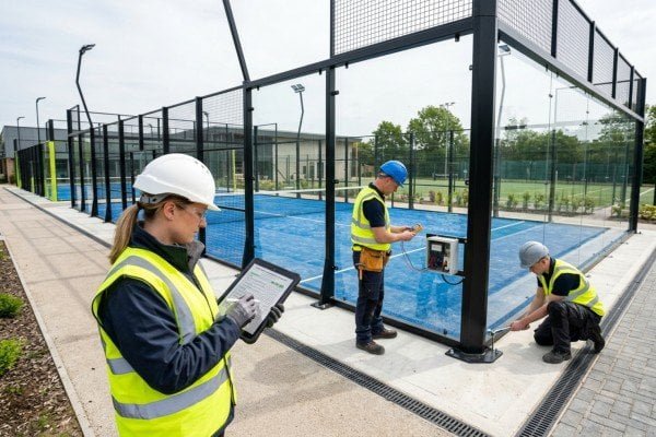 Padel court installation and commissioning process
