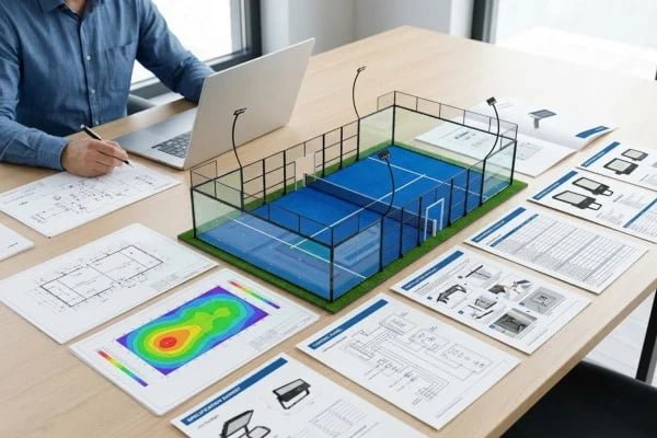 Documents required for a padel court lighting proposal