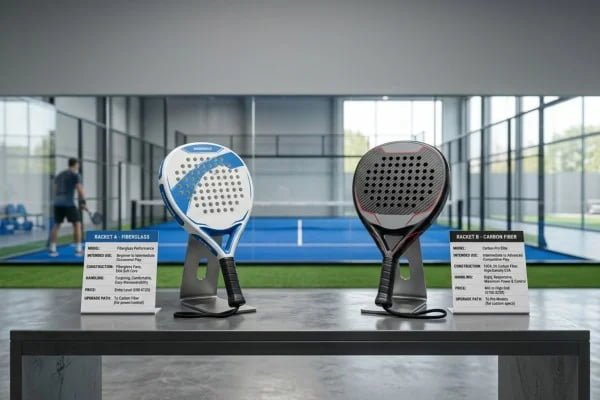 Comparing racket materials without assuming a quality ranking