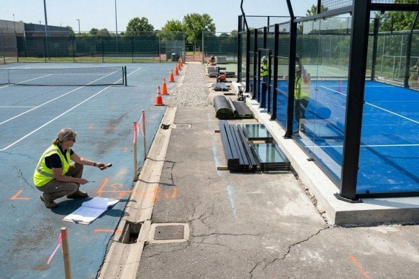 Can a tennis court be converted into a padel court?